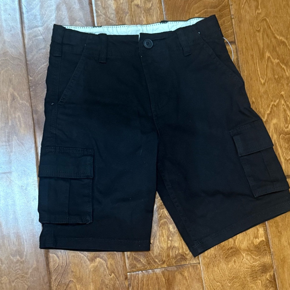 NWT Size 7 Wonder Nation Black Twill Cargo Shorts